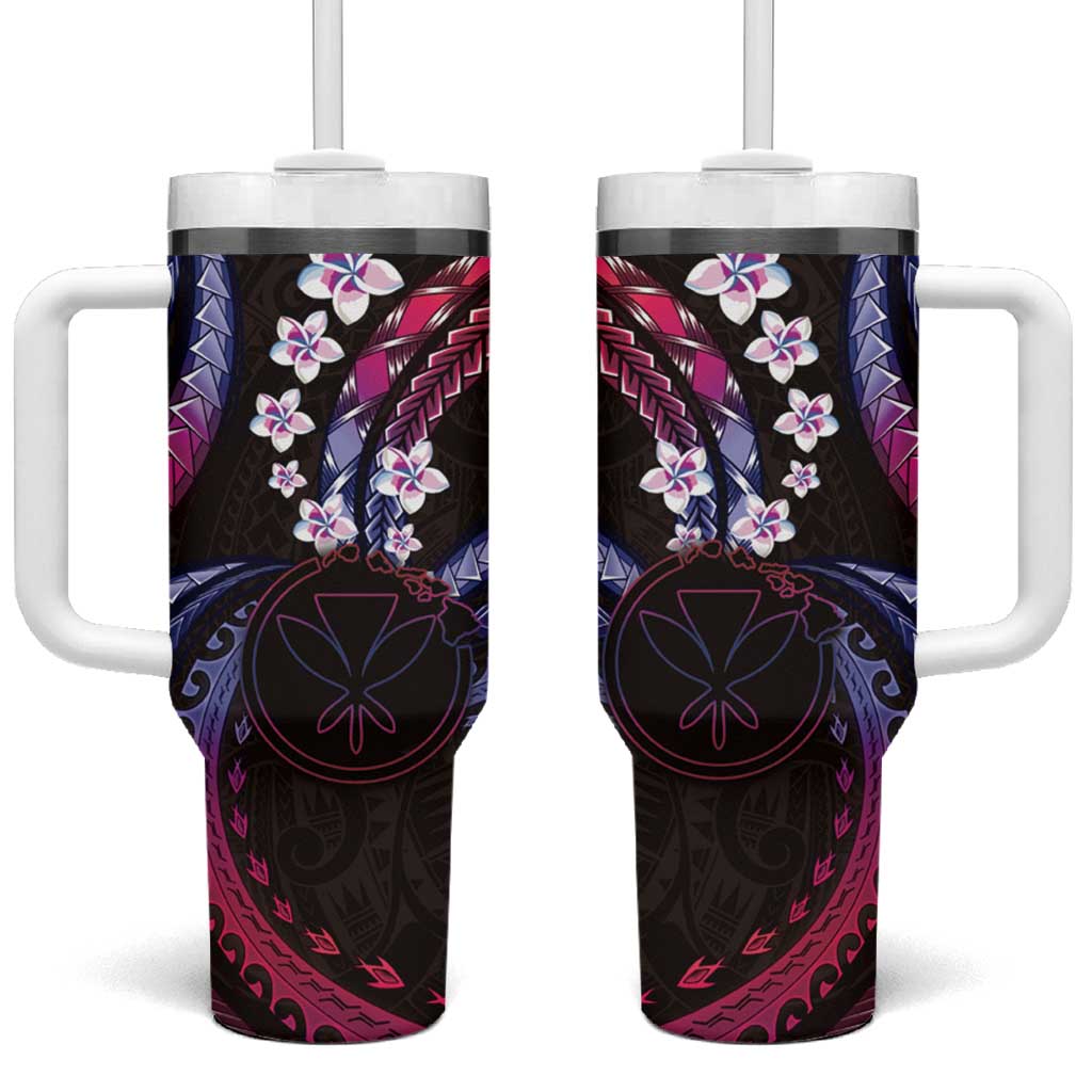 Hawaii Map Kanaka Maoli Tumbler With Handle Fantastic Frangipani Sweet Dream
