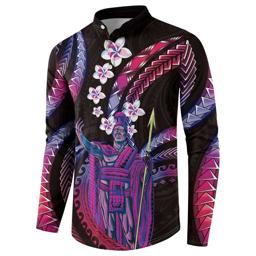 Hawaii King Kamehameha Button Sweatshirt Fantastic Plumeria Sweet Vibes