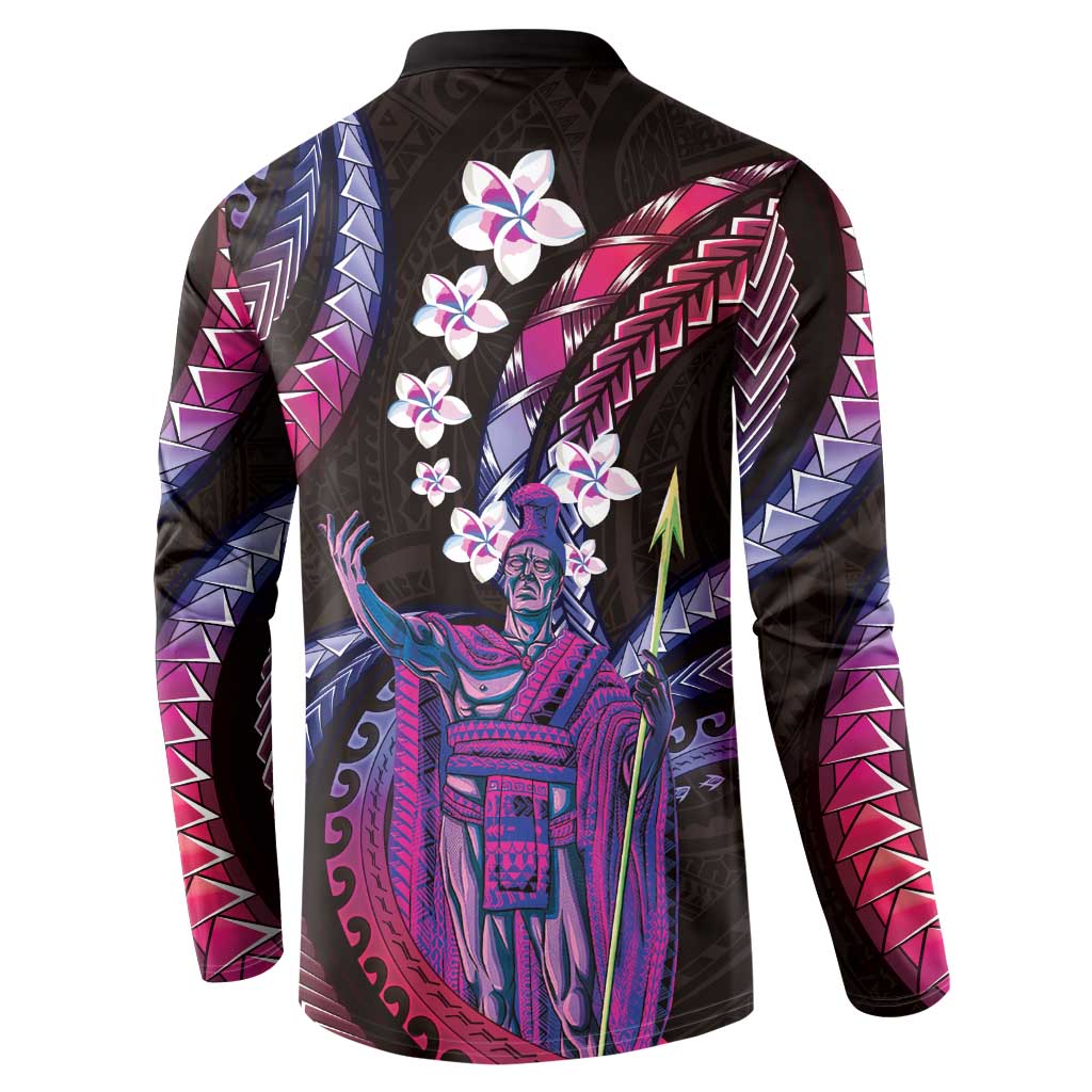 Hawaii King Kamehameha Button Sweatshirt Fantastic Plumeria Sweet Vibes