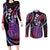 Hawaii King Kamehameha Couples Matching Long Sleeve Bodycon Dress and Long Sleeve Button Shirt Fantastic Plumeria Sweet Vibes