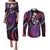 Hawaii King Kamehameha Couples Matching Puletasi and Long Sleeve Button Shirt Fantastic Plumeria Sweet Vibes