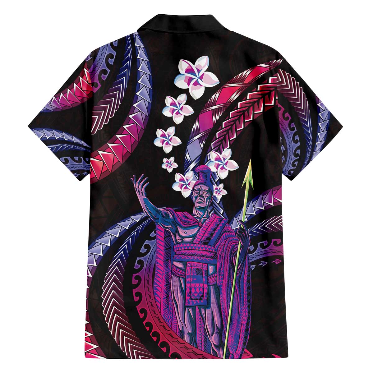 Hawaii King Kamehameha Family Matching Off The Shoulder Long Sleeve Dress and Hawaiian Shirt Fantastic Plumeria Sweet Vibes