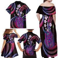 Hawaii King Kamehameha Family Matching Off Shoulder Maxi Dress and Hawaiian Shirt Fantastic Plumeria Sweet Vibes