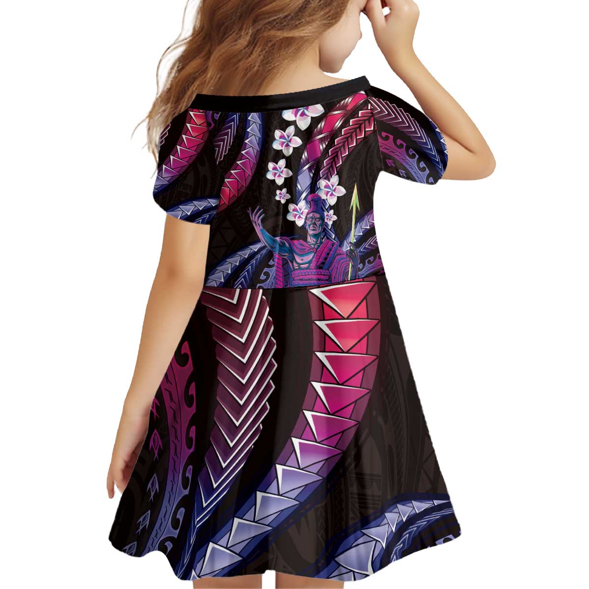 Hawaii King Kamehameha Kid Short Sleeve Dress Fantastic Plumeria Sweet Vibes