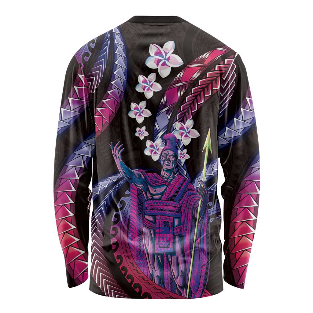 Hawaii King Kamehameha Long Sleeve Shirt Fantastic Plumeria Sweet Vibes
