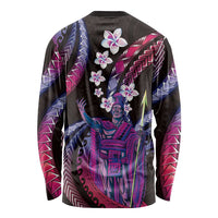 Hawaii King Kamehameha Long Sleeve Shirt Fantastic Plumeria Sweet Vibes