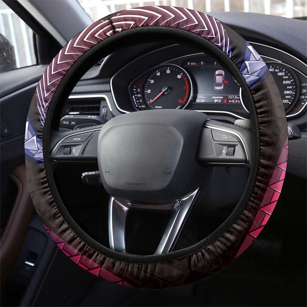 Hawaii King Kamehameha Steering Wheel Cover Fantastic Plumeria Sweet Vibes