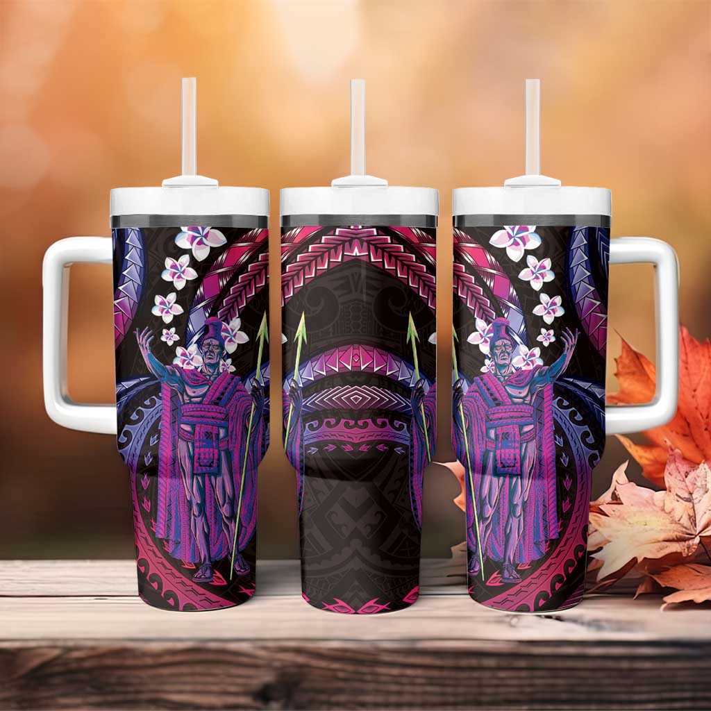 Hawaii King Kamehameha Tumbler With Handle Fantastic Plumeria Sweet Vibes
