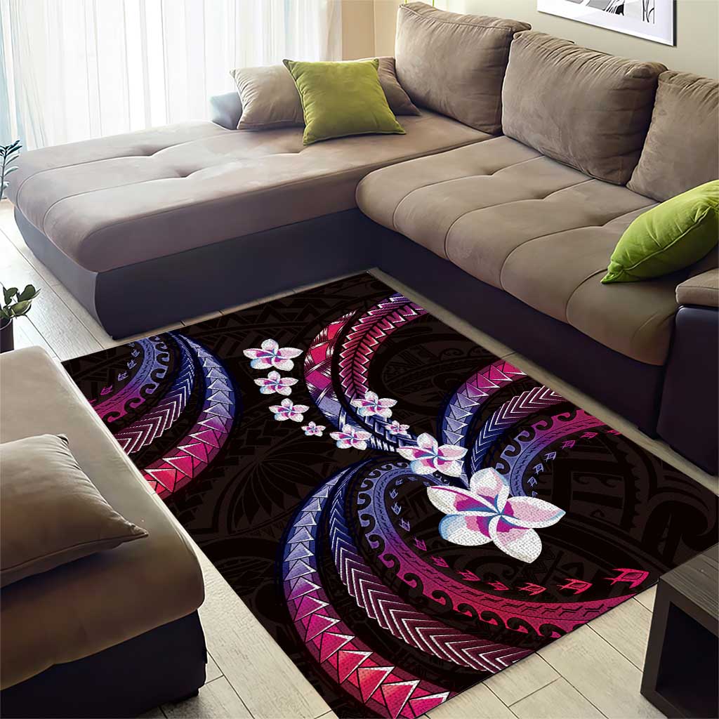 Hawaii Plumeria Area Rug Sweet Gradient Polynesian Pattern