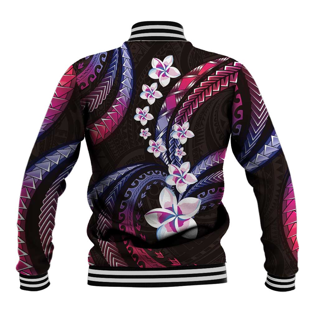 Hawaii Plumeria Baseball Jacket Sweet Gradient Polynesian Pattern LT01 - Polynesian Pride