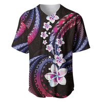 Hawaii Plumeria Baseball Jersey Sweet Gradient Polynesian Pattern