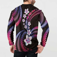 Hawaii Plumeria Button Sweatshirt Sweet Gradient Polynesian Pattern LT01 - Polynesian Pride