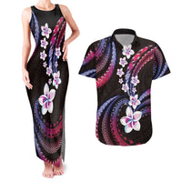 Hawaii Plumeria Couples Matching Tank Maxi Dress and Hawaiian Shirt Sweet Gradient Polynesian Pattern LT01 Pink - Polynesian Pride