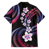 Hawaii Plumeria Family Matching Short Sleeve Bodycon Dress and Hawaiian Shirt Sweet Gradient Polynesian Pattern