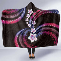Hawaii Plumeria Hooded Blanket Sweet Gradient Polynesian Pattern LT01 One Size Pink - Polynesian Pride