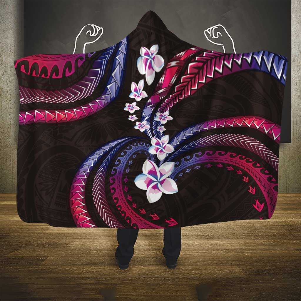 Hawaii Plumeria Hooded Blanket Sweet Gradient Polynesian Pattern LT01 - Polynesian Pride