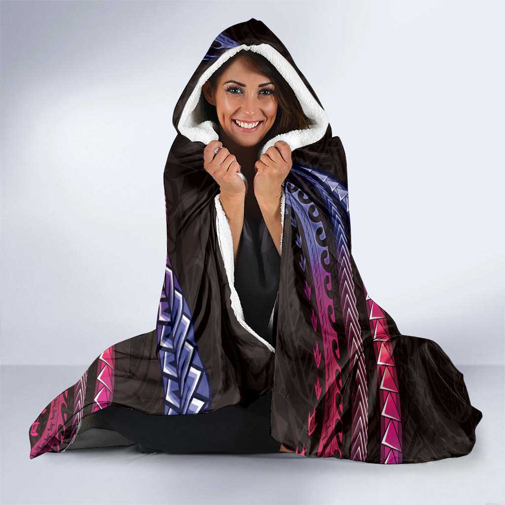 Hawaii Plumeria Hooded Blanket Sweet Gradient Polynesian Pattern LT01 - Polynesian Pride