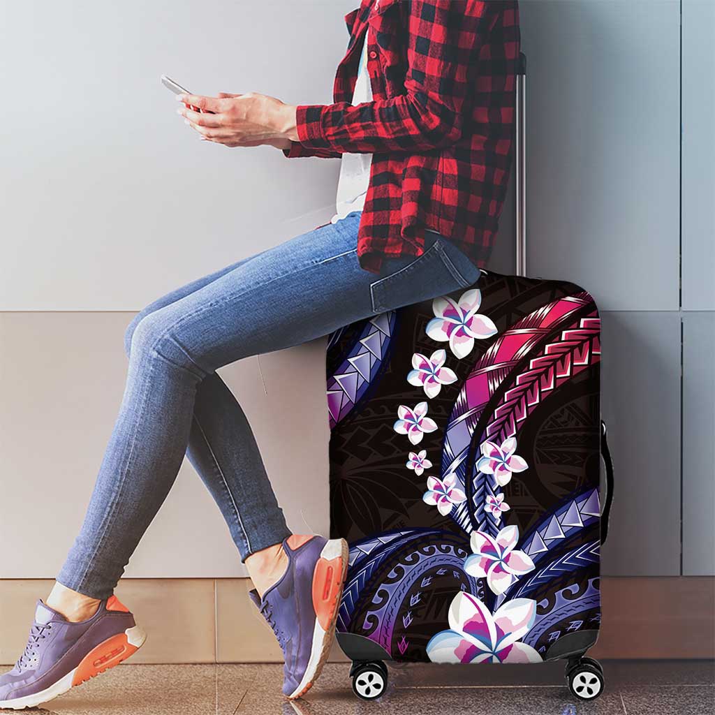 Hawaii Plumeria Luggage Cover Sweet Gradient Polynesian Pattern
