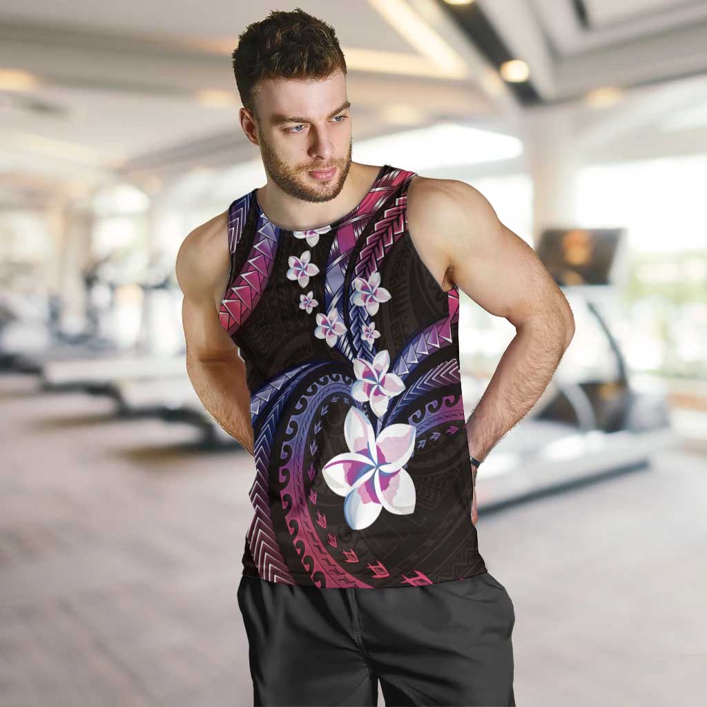 Hawaii Plumeria Men Tank Top Sweet Gradient Polynesian Pattern LT01 Pink - Polynesian Pride