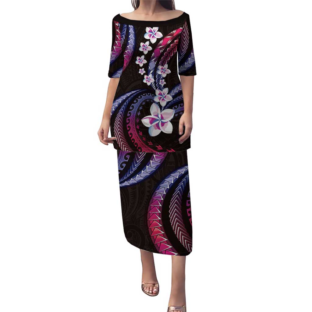 Hawaii Plumeria Puletasi Sweet Gradient Polynesian Pattern LT01 Long Dress Pink - Polynesian Pride