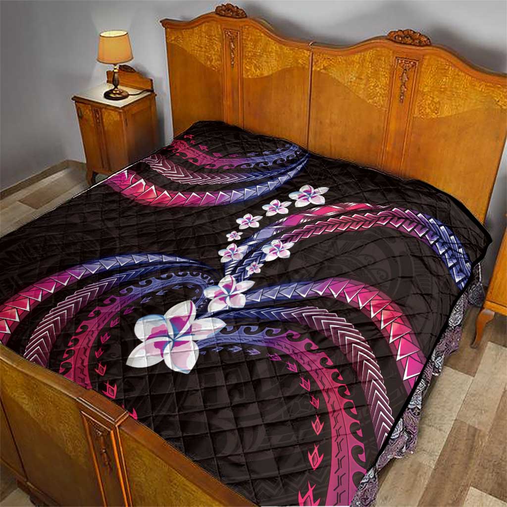 Hawaii Plumeria Quilt Sweet Gradient Polynesian Pattern