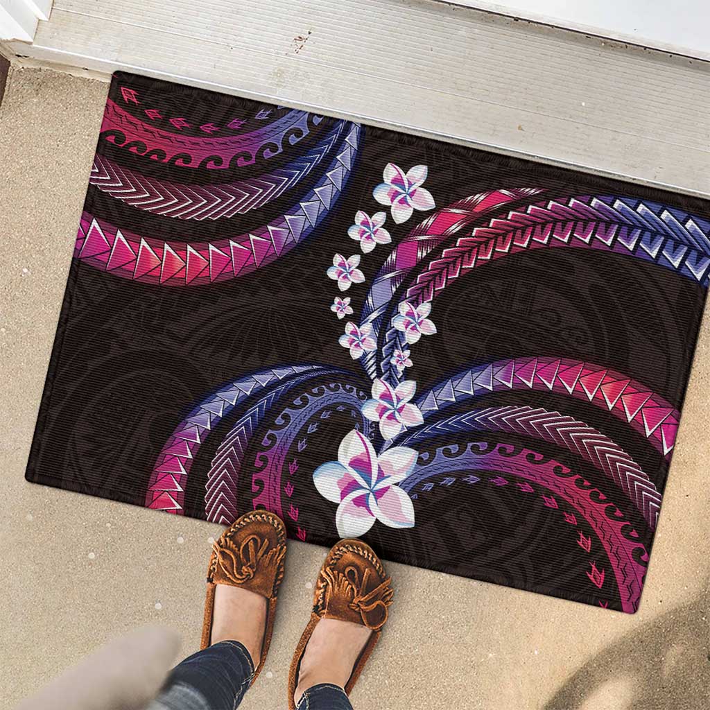 Hawaii Plumeria Rubber Doormat Sweet Gradient Polynesian Pattern LT01 - Polynesian Pride