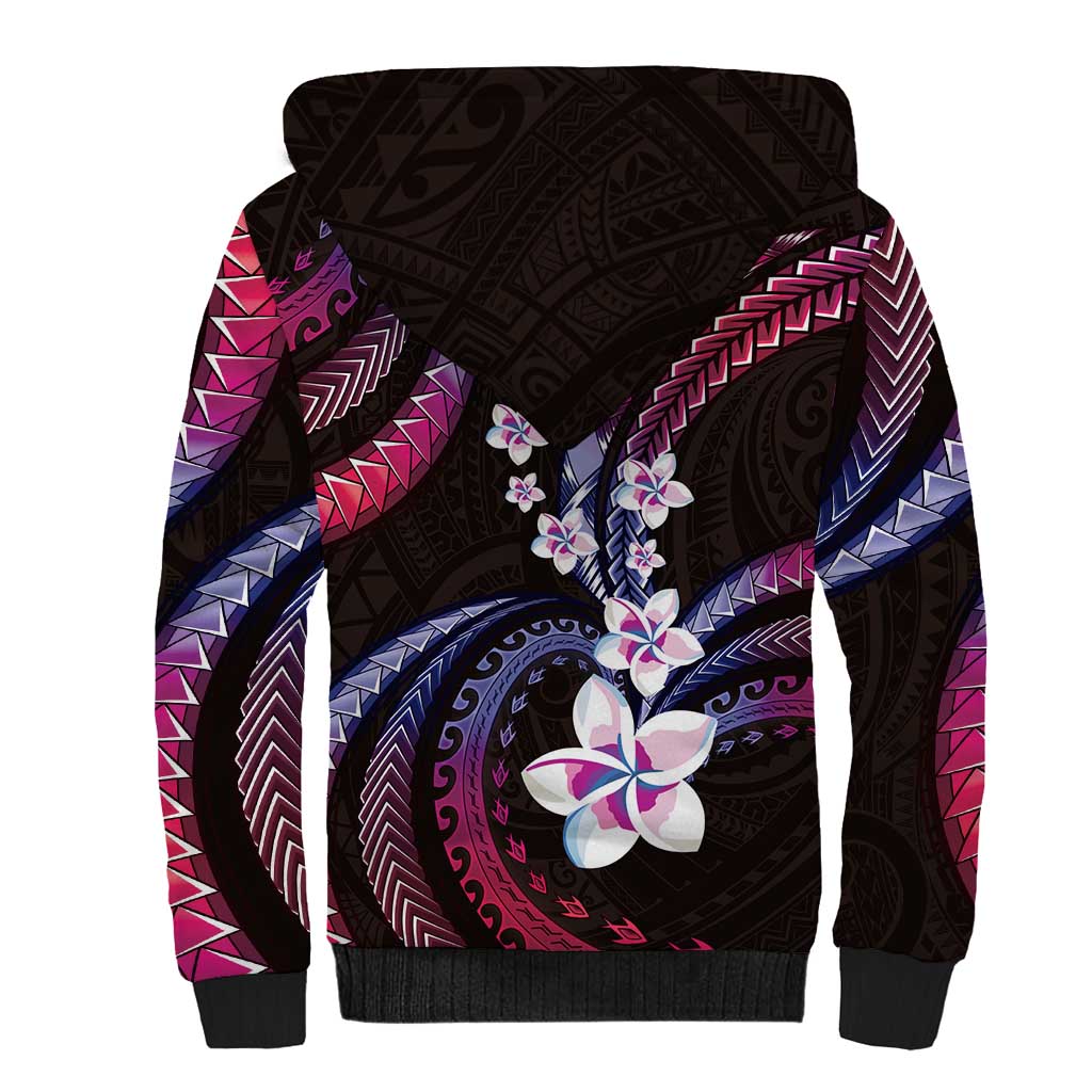 Hawaii Plumeria Sherpa Hoodie Sweet Gradient Polynesian Pattern LT01 - Polynesian Pride