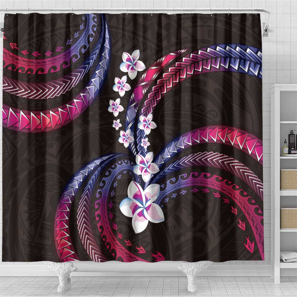 Hawaii Plumeria Shower Curtain Sweet Gradient Polynesian Pattern