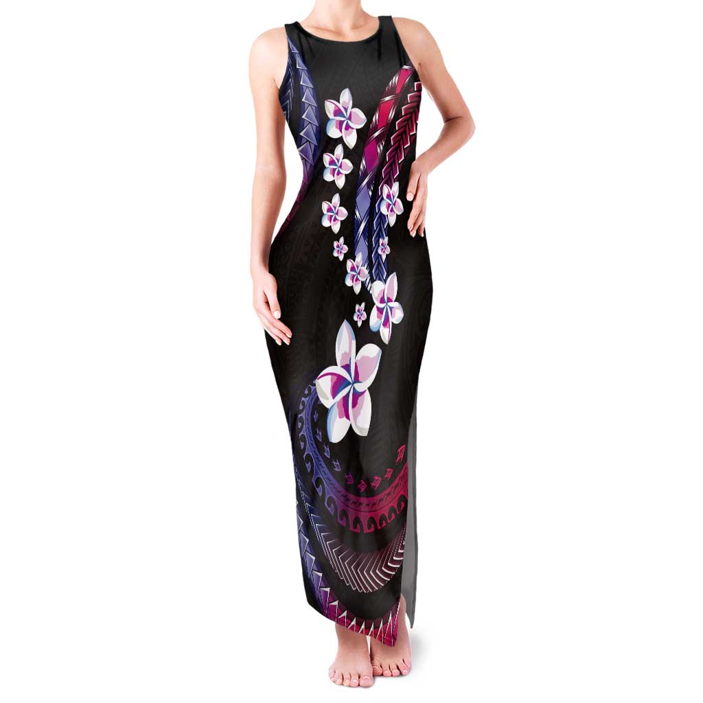 Hawaii Plumeria Tank Maxi Dress Sweet Gradient Polynesian Pattern LT01 Women Pink - Polynesian Pride