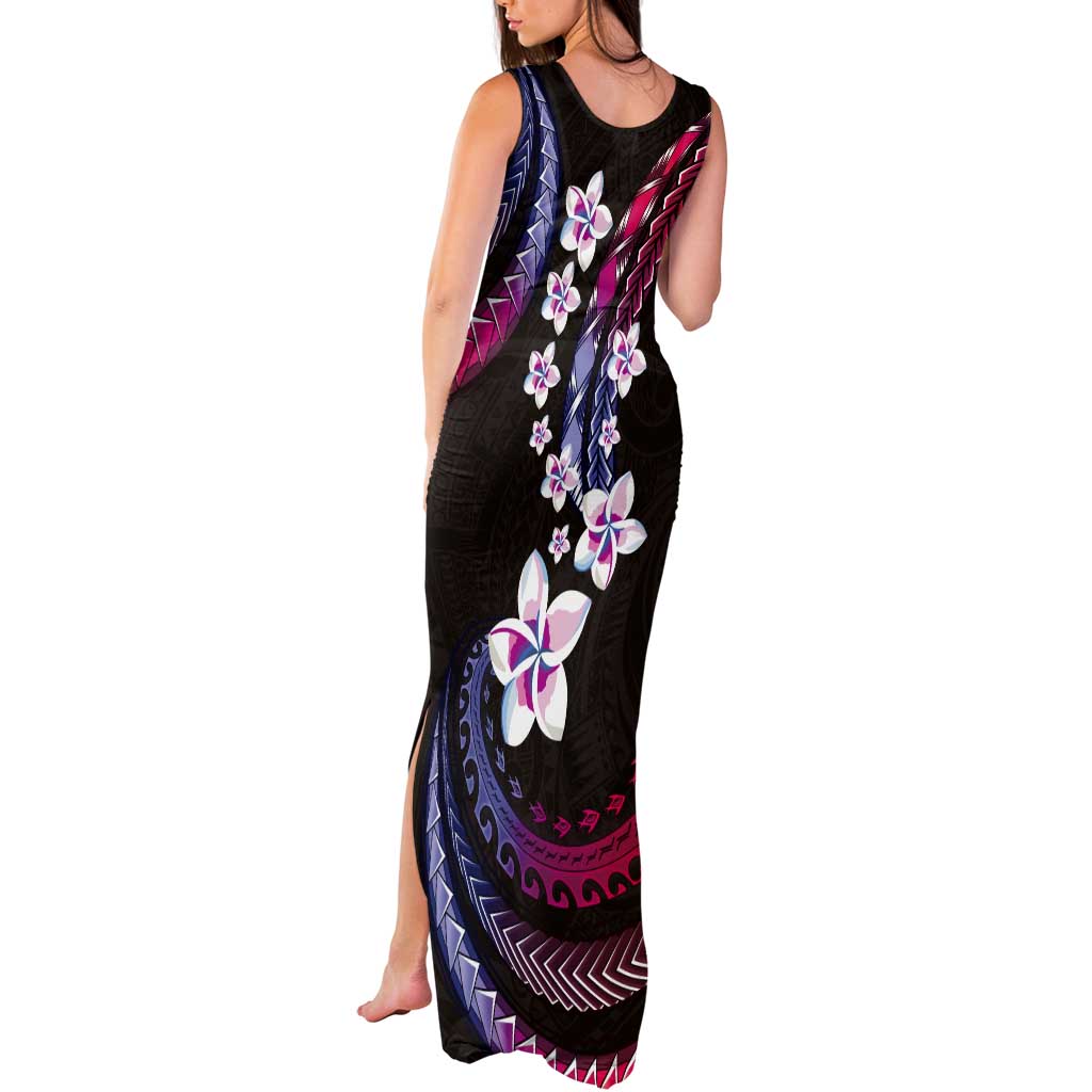 Hawaii Plumeria Tank Maxi Dress Sweet Gradient Polynesian Pattern LT01 - Polynesian Pride