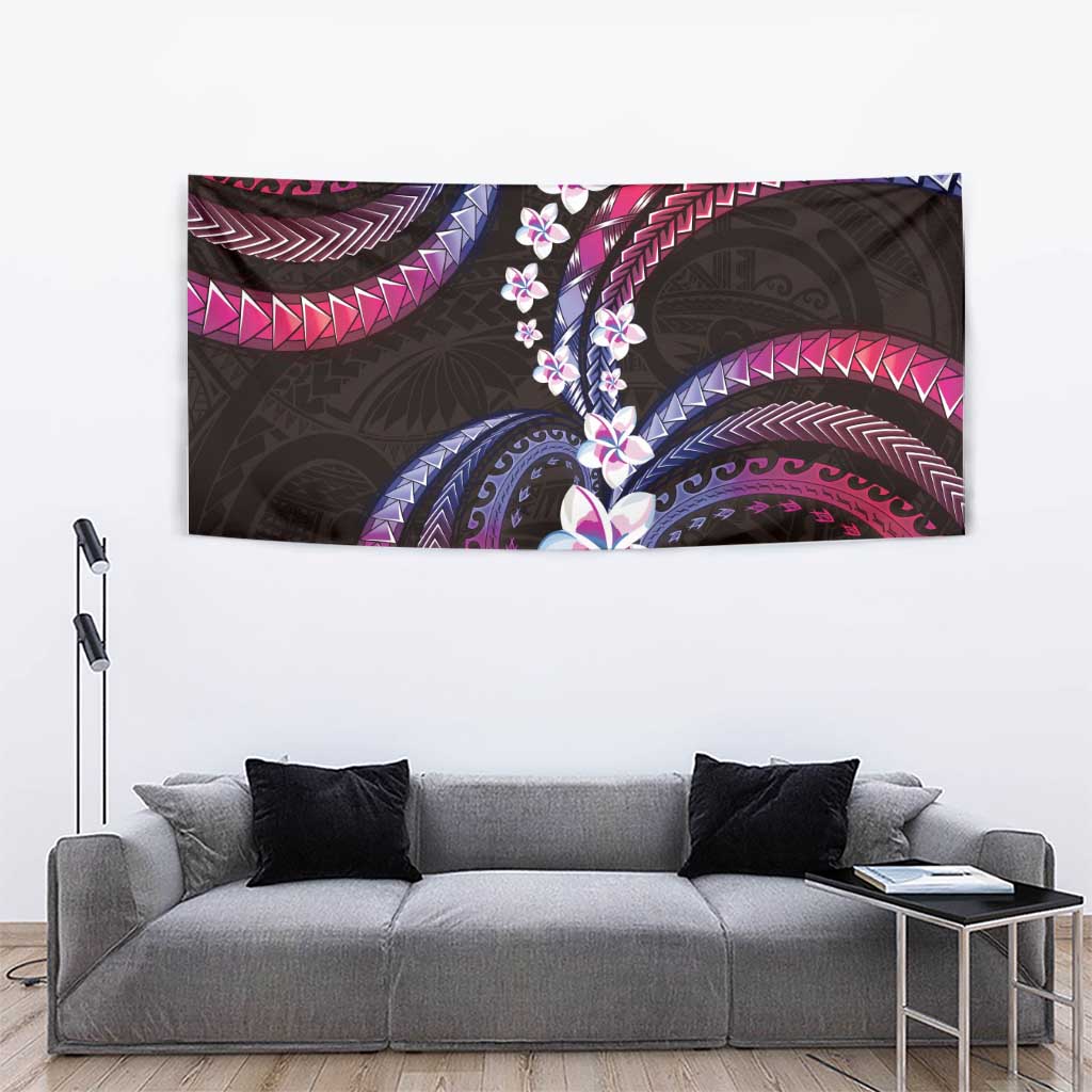 Hawaii Plumeria Tapestry Sweet Gradient Polynesian Pattern
