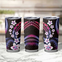 Hawaii Plumeria Tumbler Cup Sweet Gradient Polynesian Pattern