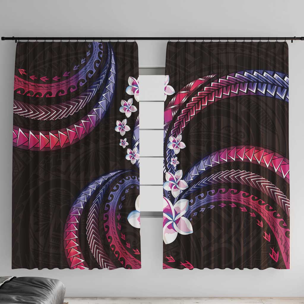 Hawaii Plumeria Window Curtain Sweet Gradient Polynesian Pattern LT01 With Hooks Pink - Polynesian Pride