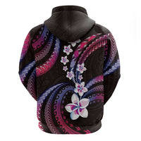 Hawaii Plumeria Zip Hoodie Sweet Gradient Polynesian Pattern