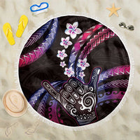 Hawaii Shaka Sign Beach Blanket Fantastic Frangipani Sweet Vibes LT01 One Size 150cm Pink - Polynesian Pride