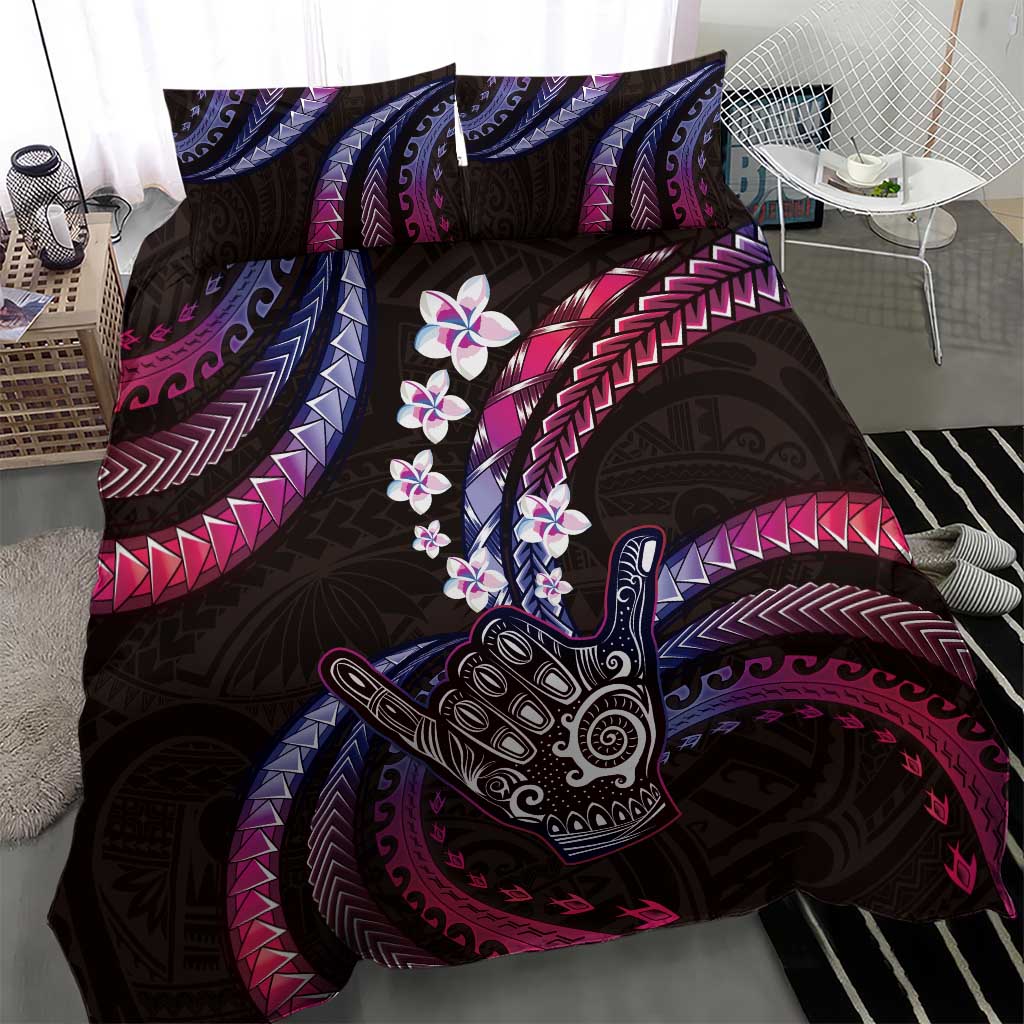 Hawaii Shaka Sign Bedding Set Fantastic Frangipani Sweet Vibes