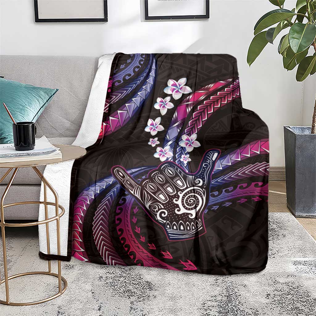 Hawaii Shaka Sign Blanket Fantastic Frangipani Sweet Vibes LT01 - Polynesian Pride