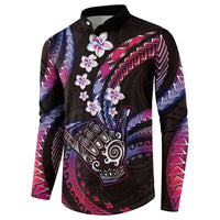 Hawaii Shaka Sign Button Sweatshirt Fantastic Frangipani Sweet Vibes LT01 - Polynesian Pride