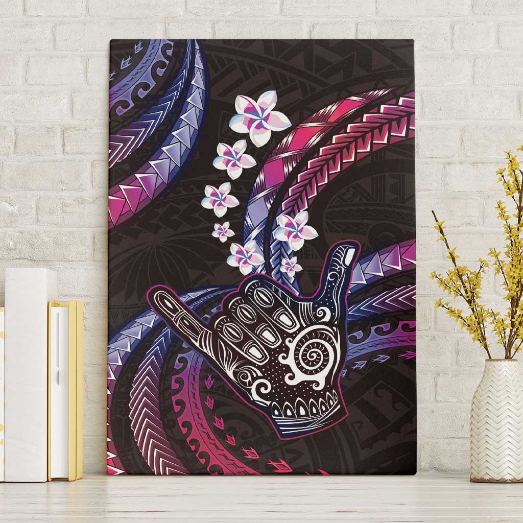 Hawaii Shaka Sign Canvas Wall Art Fantastic Frangipani Sweet Vibes LT01 Without Frame Pink - Polynesian Pride