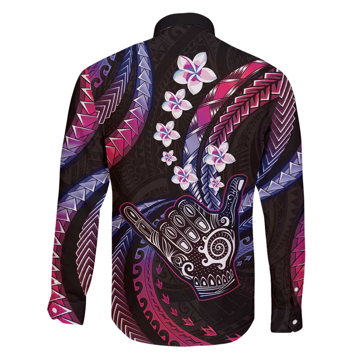 Hawaii Shaka Sign Family Matching Off The Shoulder Long Sleeve Dress and Hawaiian Shirt Fantastic Frangipani Sweet Vibes