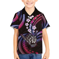 Hawaii Shaka Sign Family Matching Off Shoulder Maxi Dress and Hawaiian Shirt Fantastic Frangipani Sweet Vibes