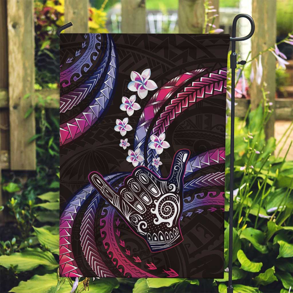 Hawaii Shaka Sign Garden Flag Fantastic Frangipani Sweet Vibes