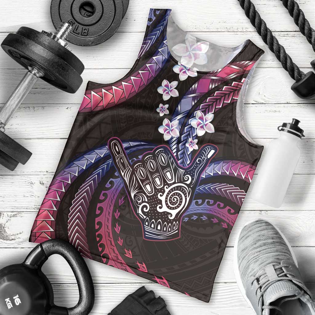 Hawaii Shaka Sign Men Tank Top Fantastic Frangipani Sweet Vibes LT01 - Polynesian Pride