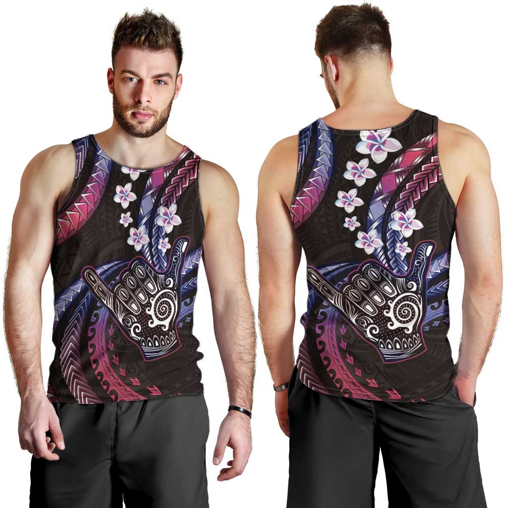 Hawaii Shaka Sign Men Tank Top Fantastic Frangipani Sweet Vibes LT01 - Polynesian Pride