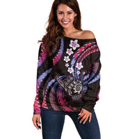 Hawaii Shaka Sign Off Shoulder Sweater Fantastic Frangipani Sweet Vibes