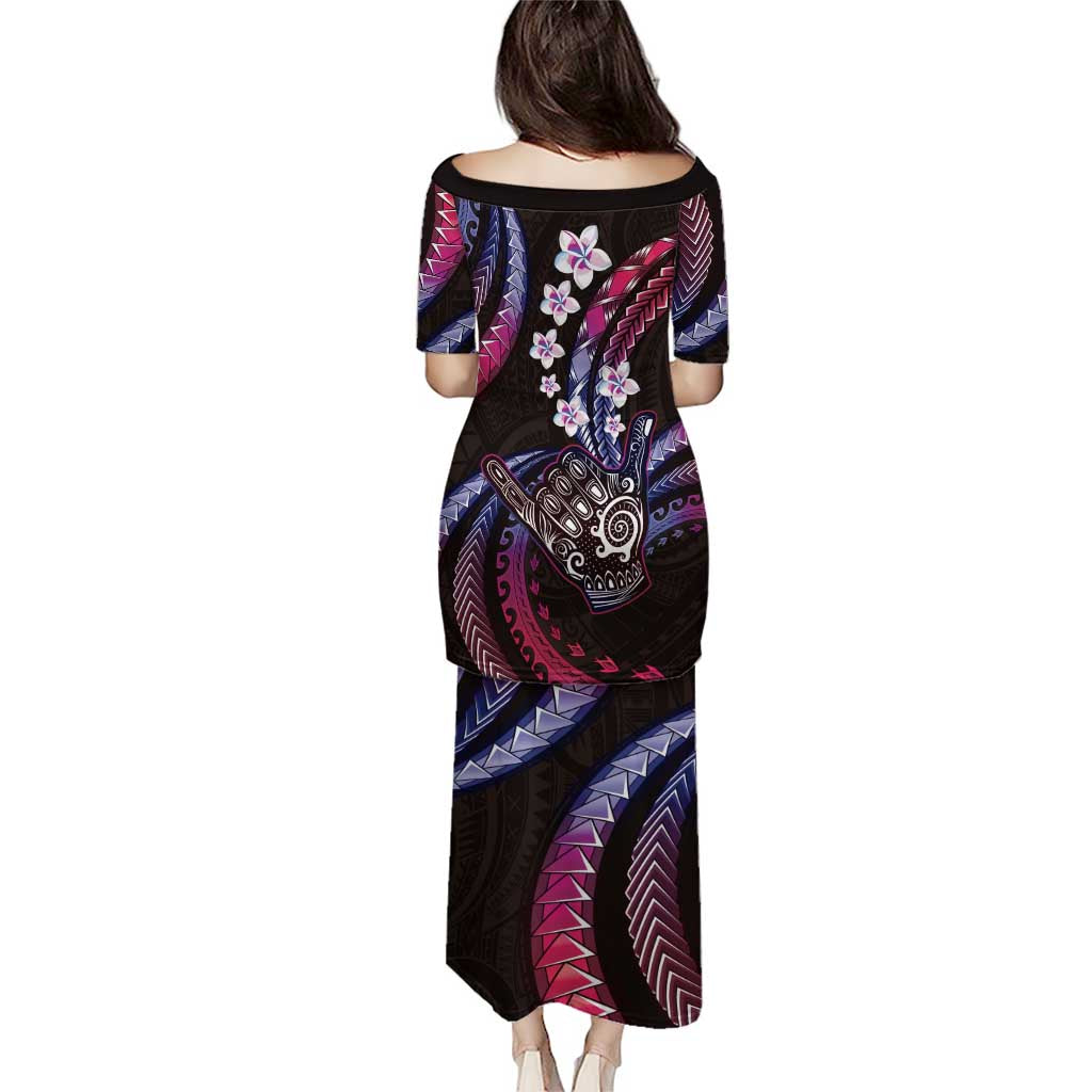 Hawaii Shaka Sign Puletasi Fantastic Frangipani Sweet Vibes