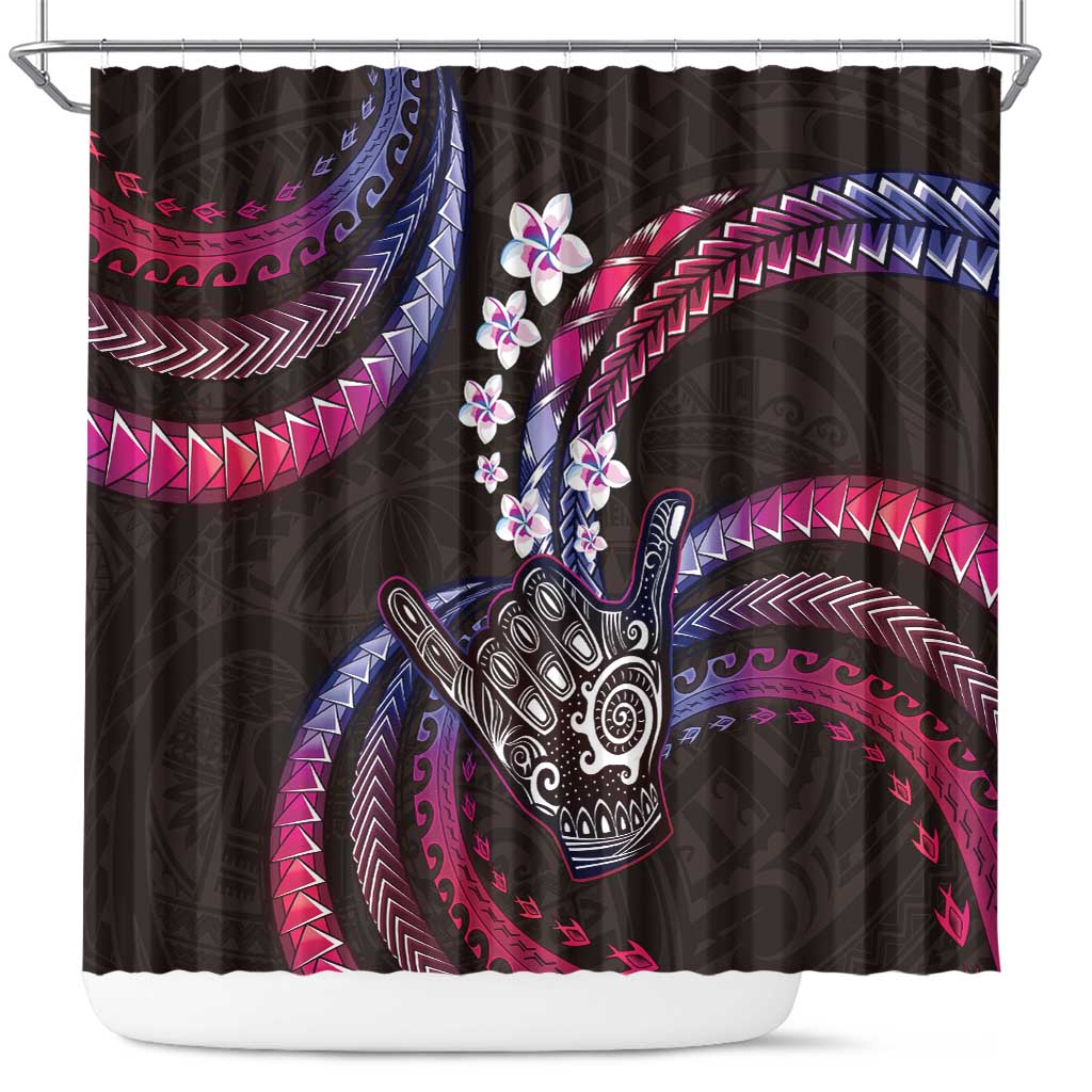Hawaii Shaka Sign Shower Curtain Fantastic Frangipani Sweet Vibes