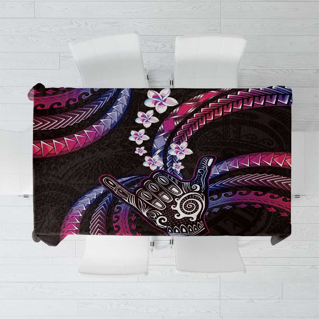 Hawaii Shaka Sign Tablecloth Fantastic Frangipani Sweet Vibes LT01 Pink - Polynesian Pride