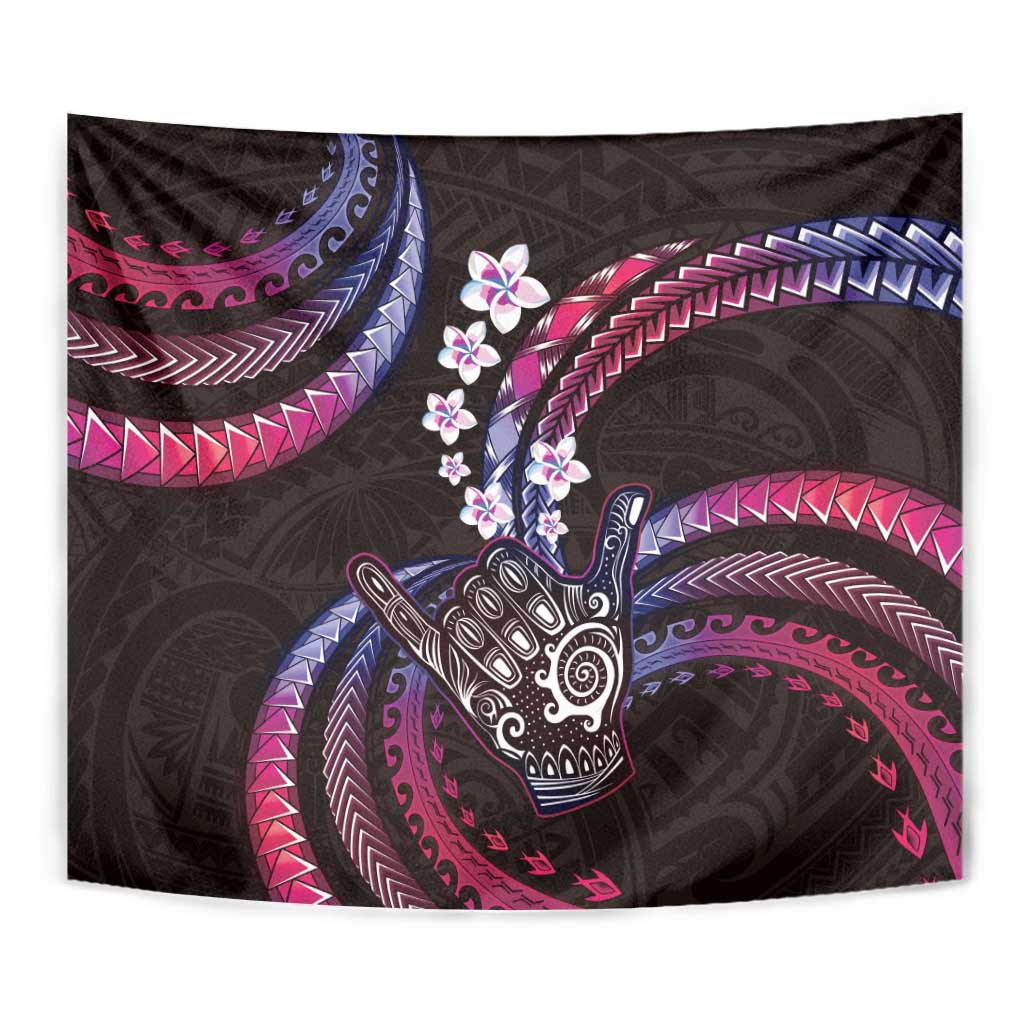 Hawaii Shaka Sign Tapestry Fantastic Frangipani Sweet Vibes