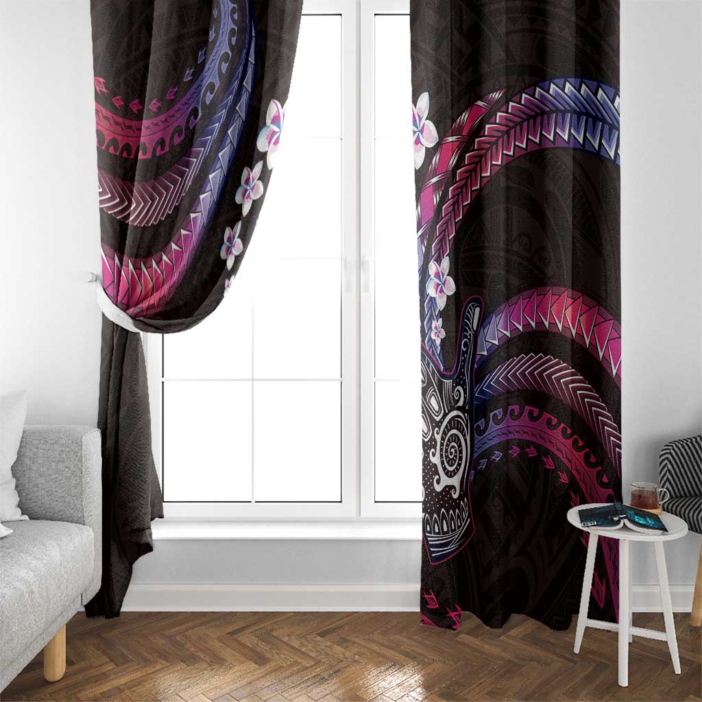 Hawaii Shaka Sign Window Curtain Fantastic Frangipani Sweet Vibes LT01 - Polynesian Pride